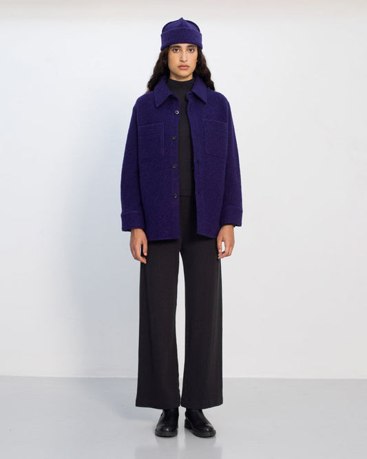 Surchemise en laine bio | violet "relaxed overshirt - deep purple"