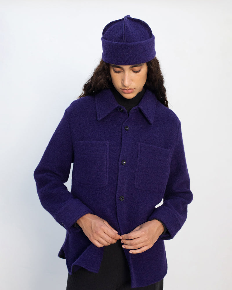 Surchemise en laine bio | violet "relaxed overshirt - deep purple"