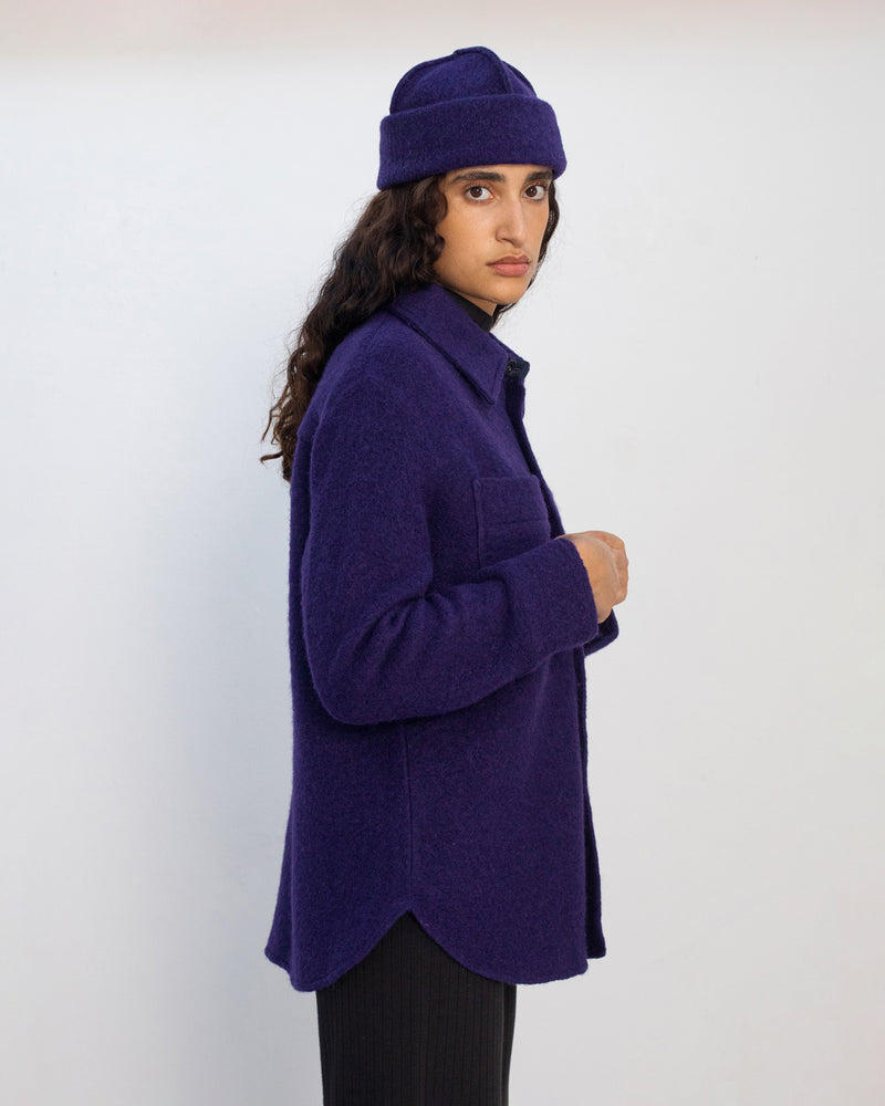 Surchemise en laine bio | violet "relaxed overshirt - deep purple"