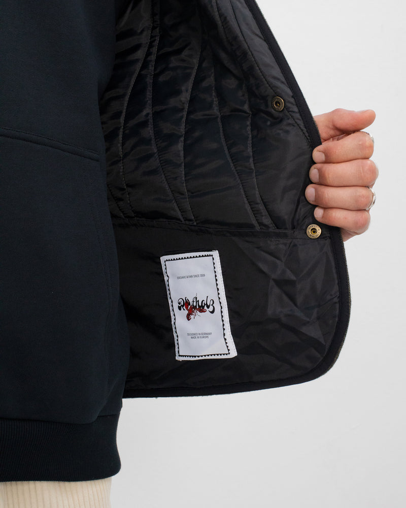 Veste sans manches matelassée flanelle en coton bio | vert "flannel quilt vest - moss green"