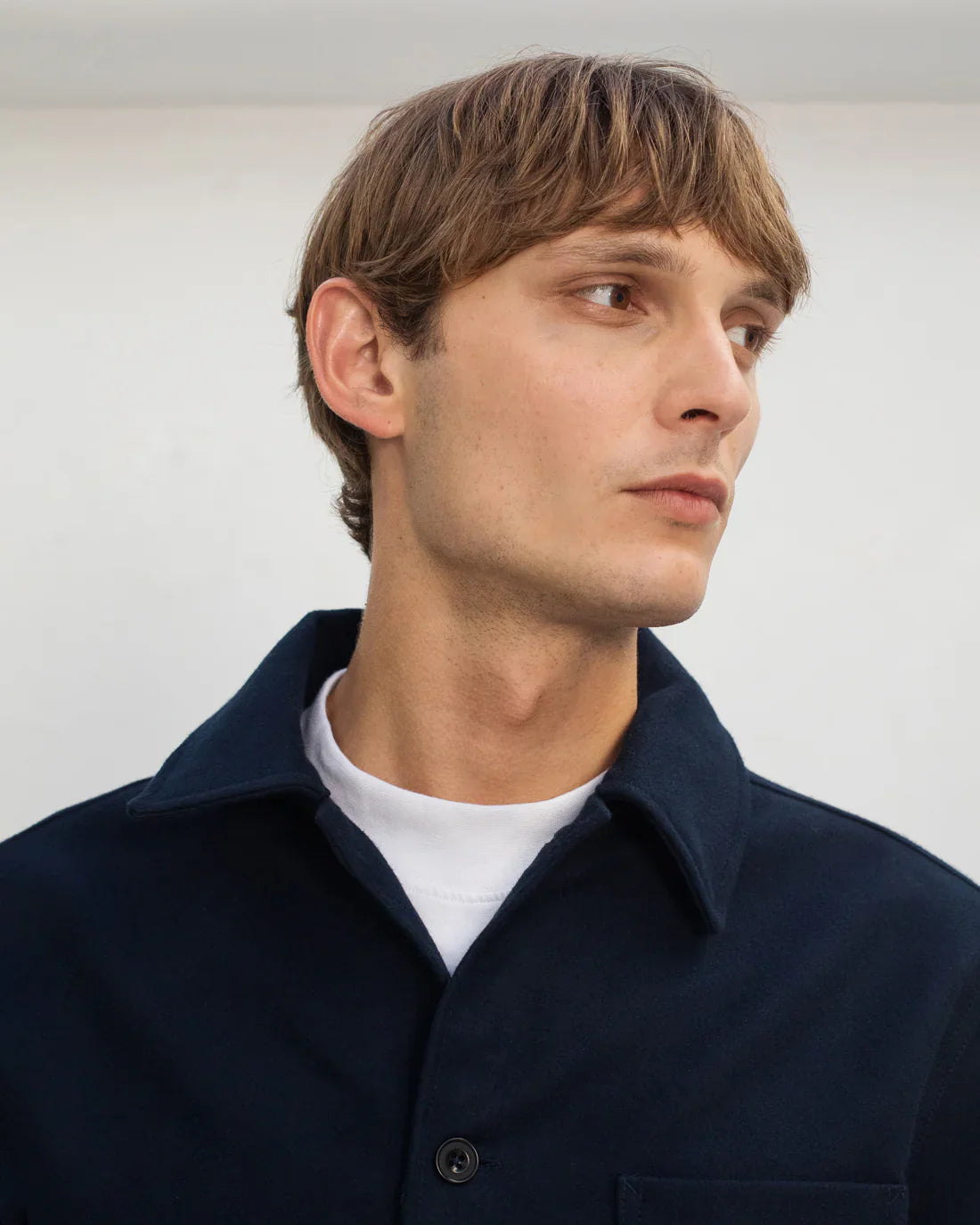 Veste de travail moleskine en coton bio | marine "moleskin overjacket - soft navy"