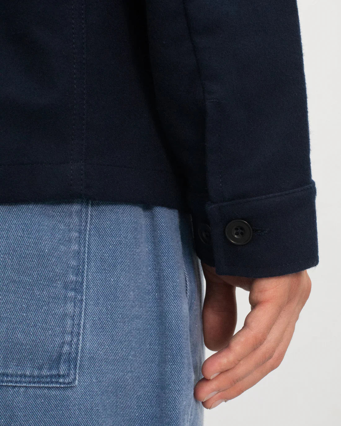 Veste de travail moleskine en coton bio | marine "moleskin overjacket - soft navy"