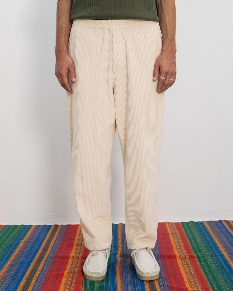 Pantalon ample velours en coton | écru "cord wide pant - white sand"