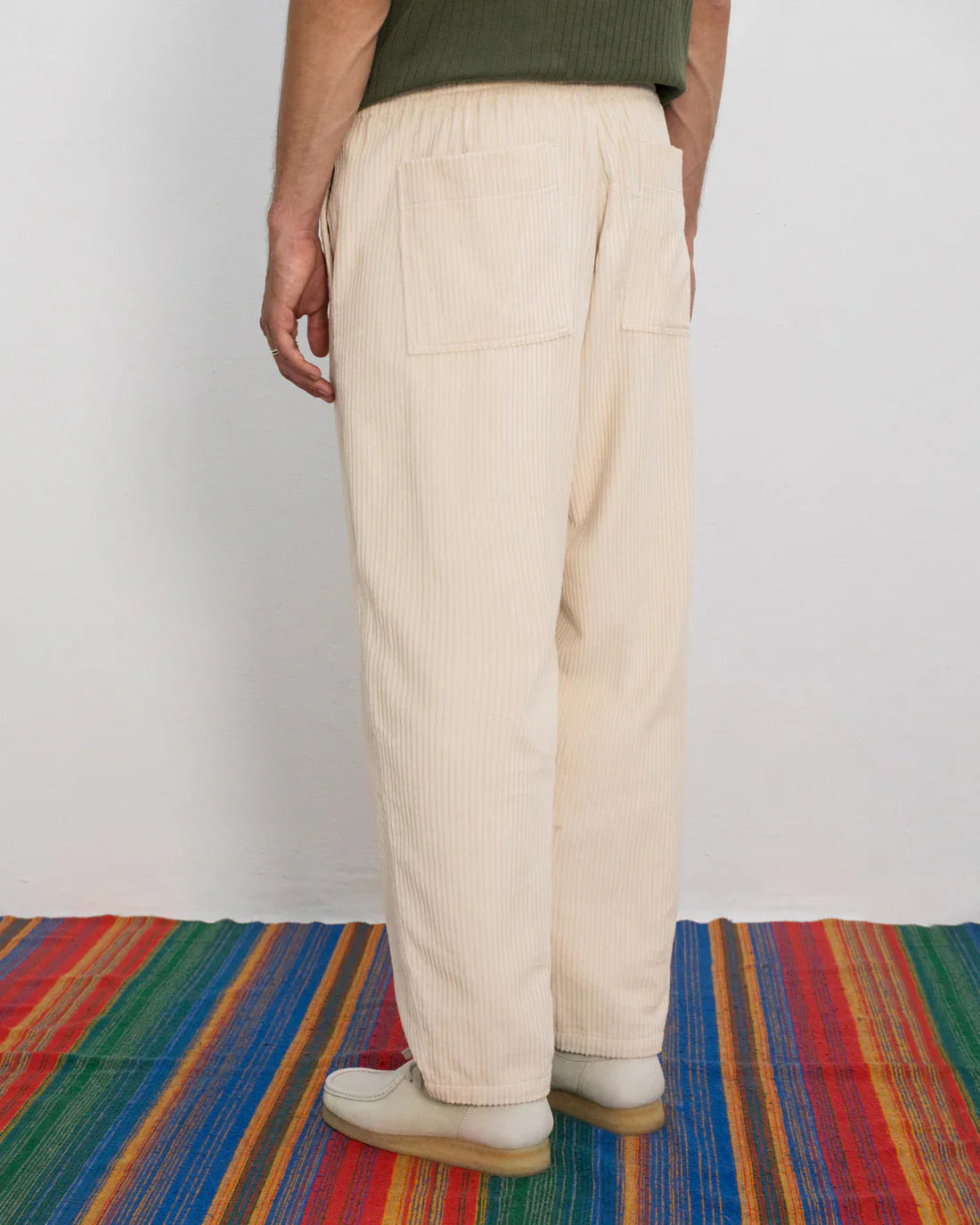 Pantalon ample velours en coton | écru "cord wide pant - white sand"