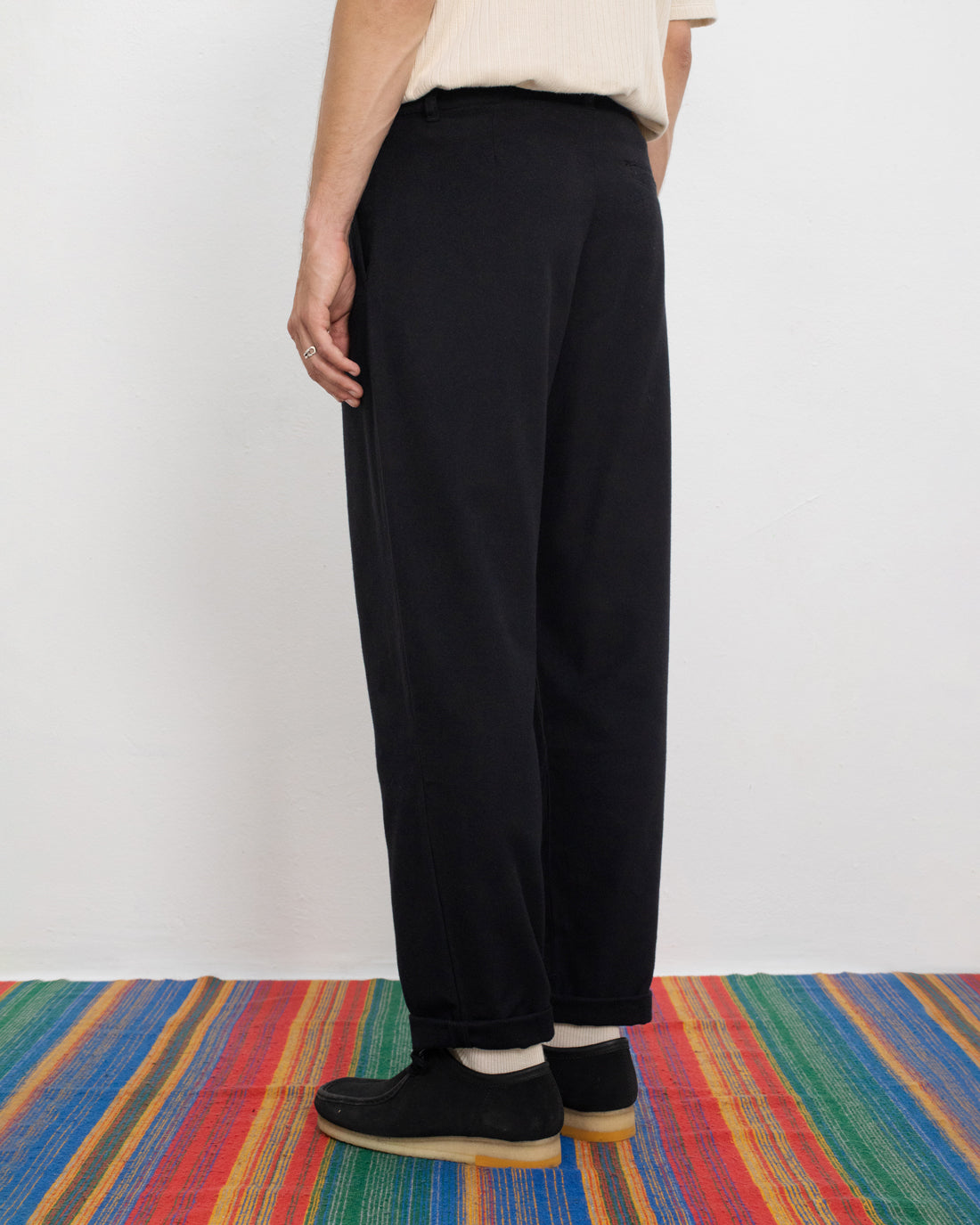 Pantalon droit flanelle en coton bio | noir "everyday flannel pant - true black"