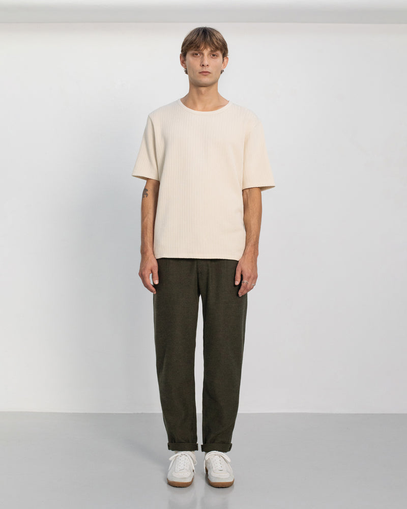 Pantalon droit flanelle en coton bio | vert "everyday flannel pant - moss green"