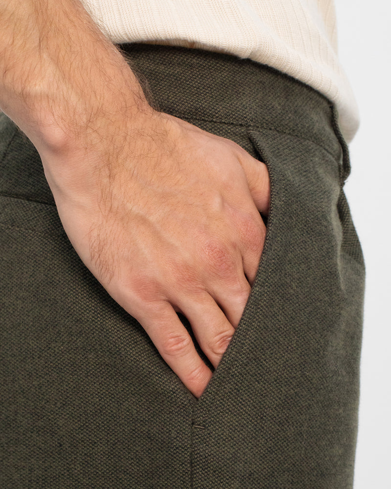 Pantalon droit flanelle en coton bio | vert "everyday flannel pant - moss green"