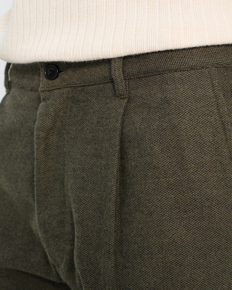 Pantalon droit flanelle en coton bio | vert "everyday flannel pant - moss green"