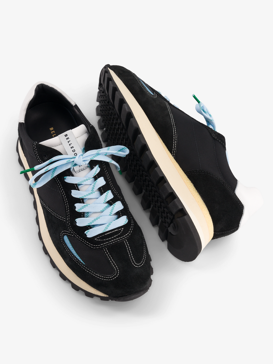 Baskets noires en cuir certifié | b6 black