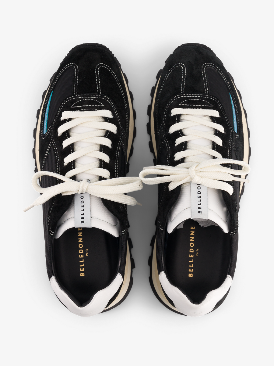 Baskets noires en cuir certifié | b6 black