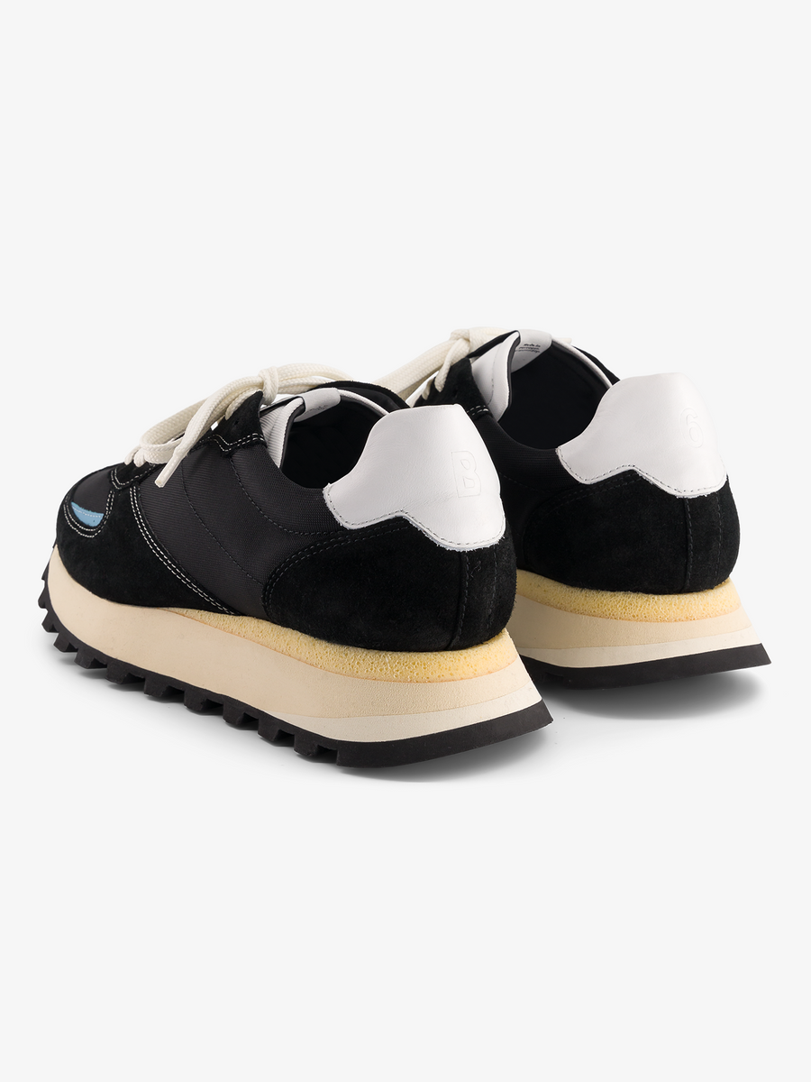 Baskets noires en cuir certifié | b6 black