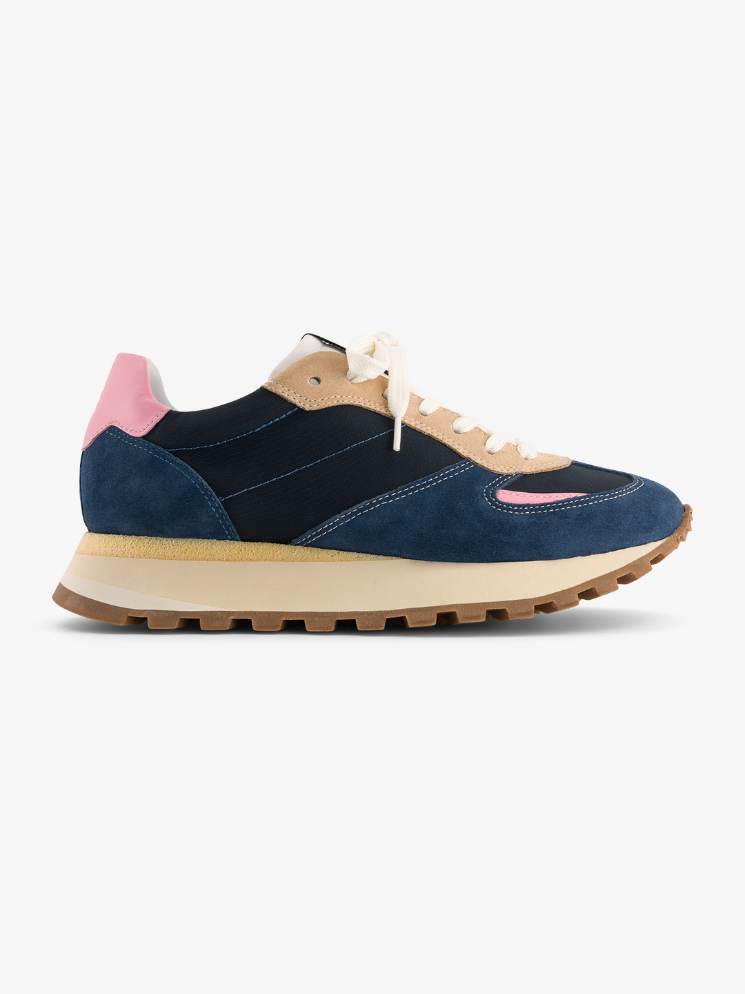 Baskets bleues en cuir certifié | b6 blue pink