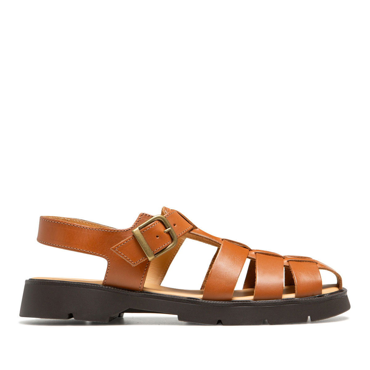 Sandales en cuir tannage végétal | Marron "Babord vgt - caramel"