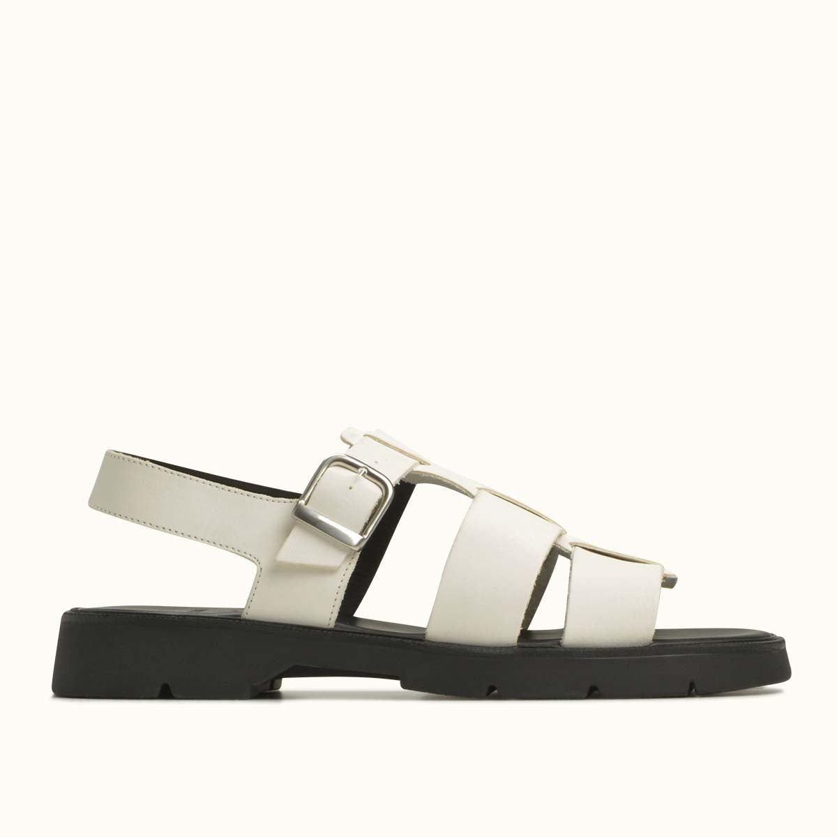 Sandales made in France en cuir tannage végétal certifié | blanc "ballast vgt 2 blanc"