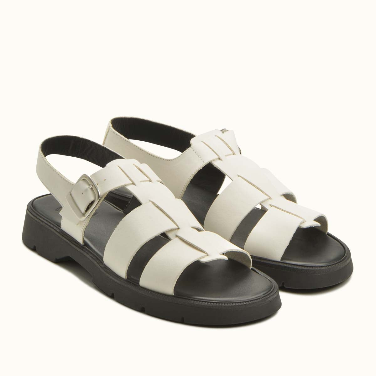 Sandales made in France en cuir tannage végétal certifié | blanc "ballast vgt 2 blanc"