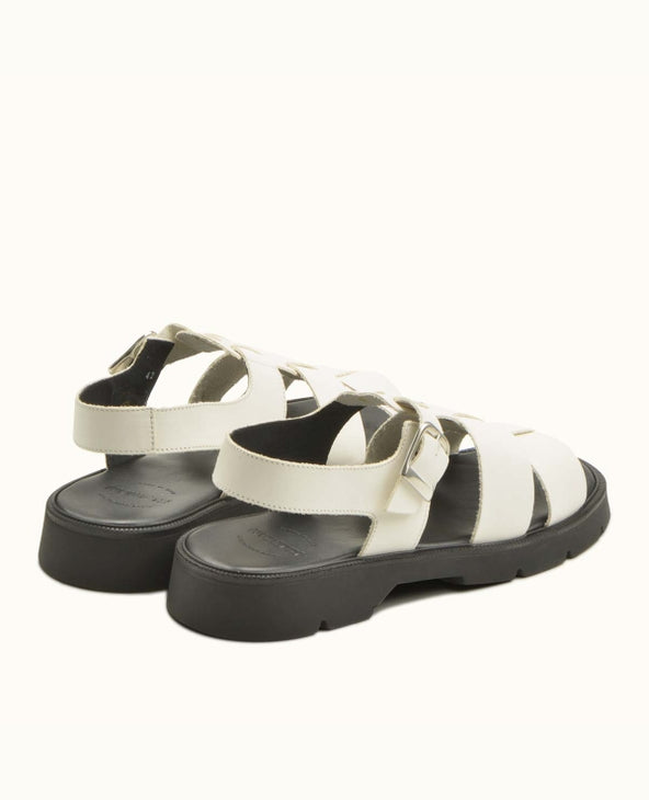 Sandales made in France en cuir tannage végétal certifié | blanc "ballast vgt 2 blanc"
