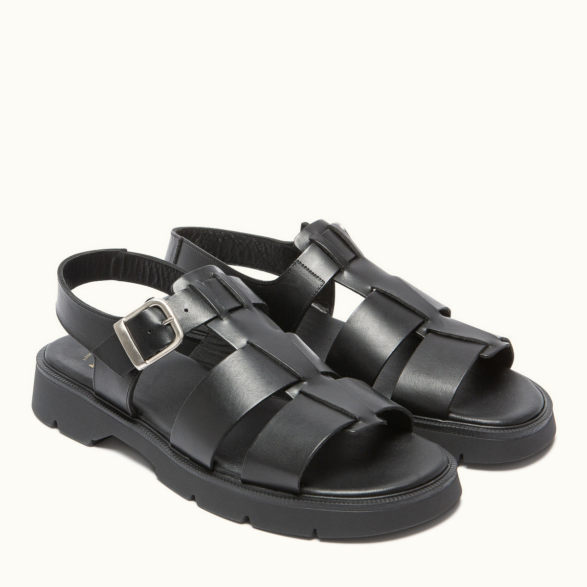 Sandales made in France en cuir tannage végétal certifié | noir "ballast vgt"