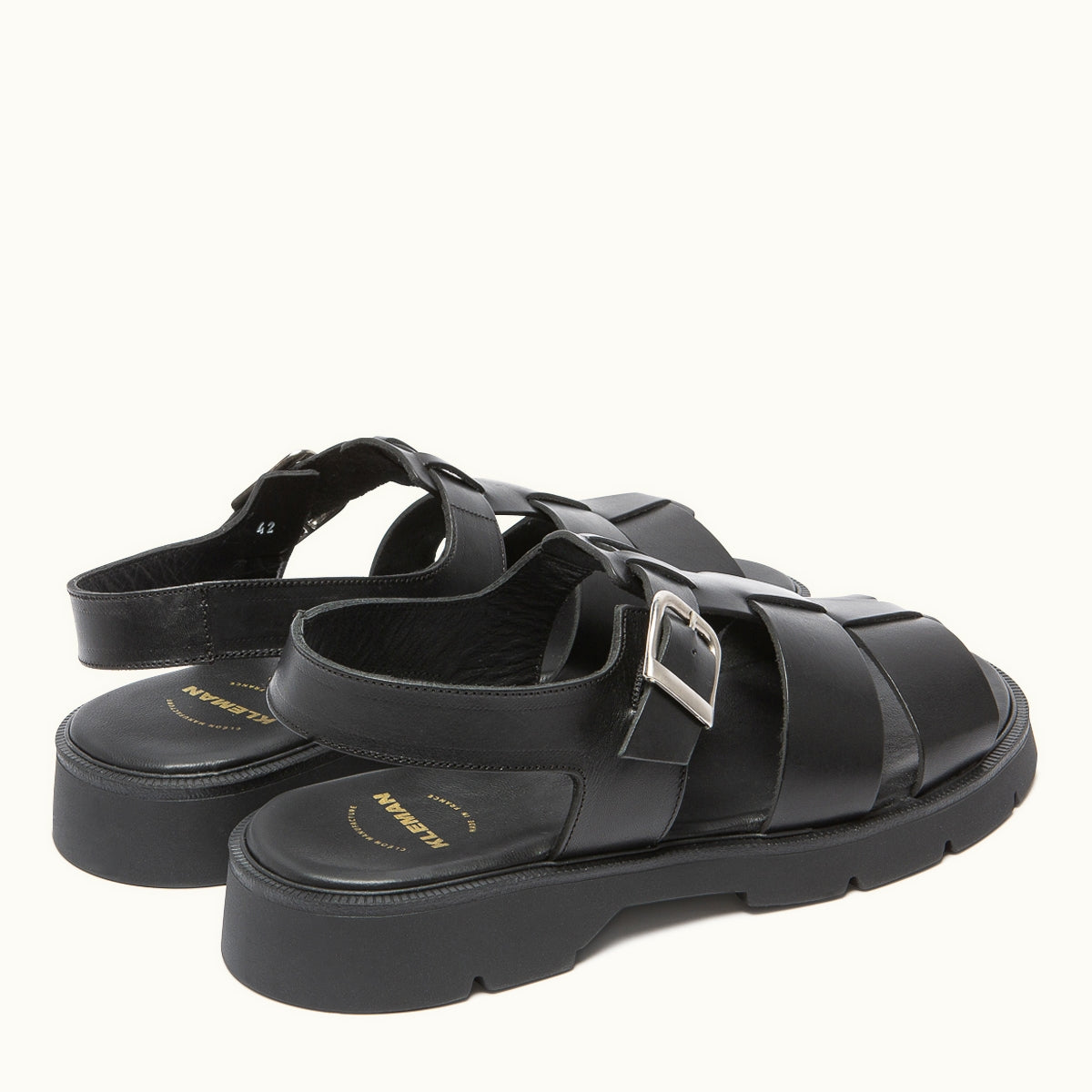 Sandales made in France en cuir tannage végétal certifié | noir "ballast vgt"