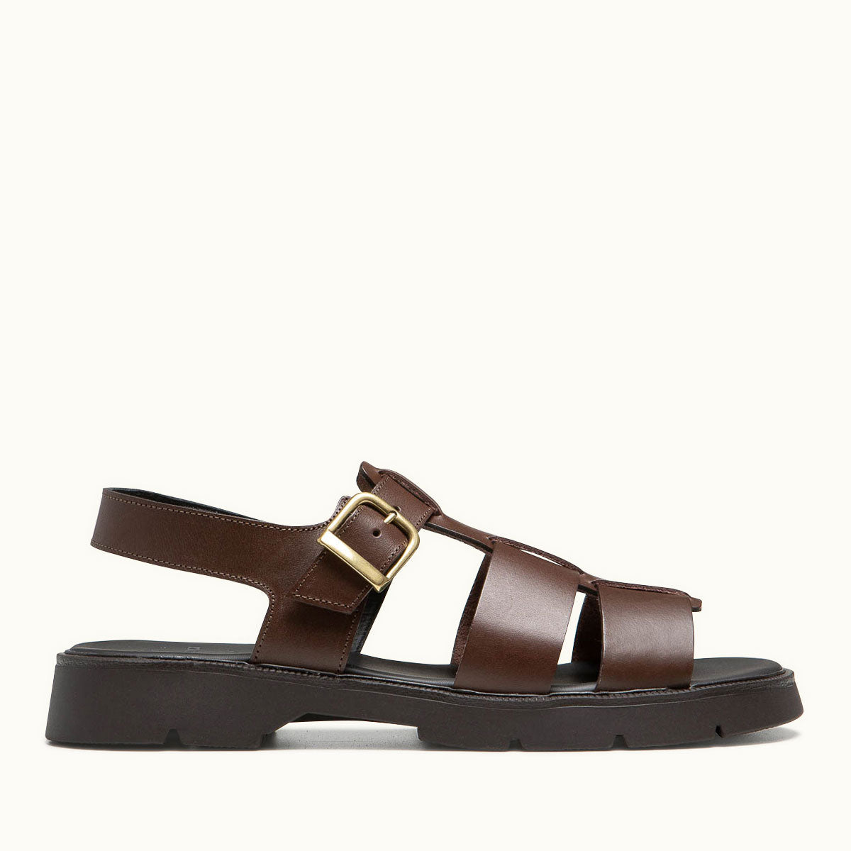Sandales Made in France en cuir tannage végétal certifié | Marron "ballast vgt marron"