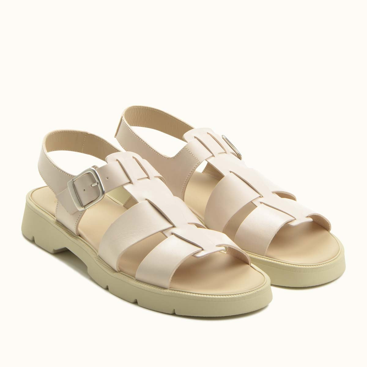 Sandales made in France en cuir tannage végétal certifié | Rose "ballast vgt"