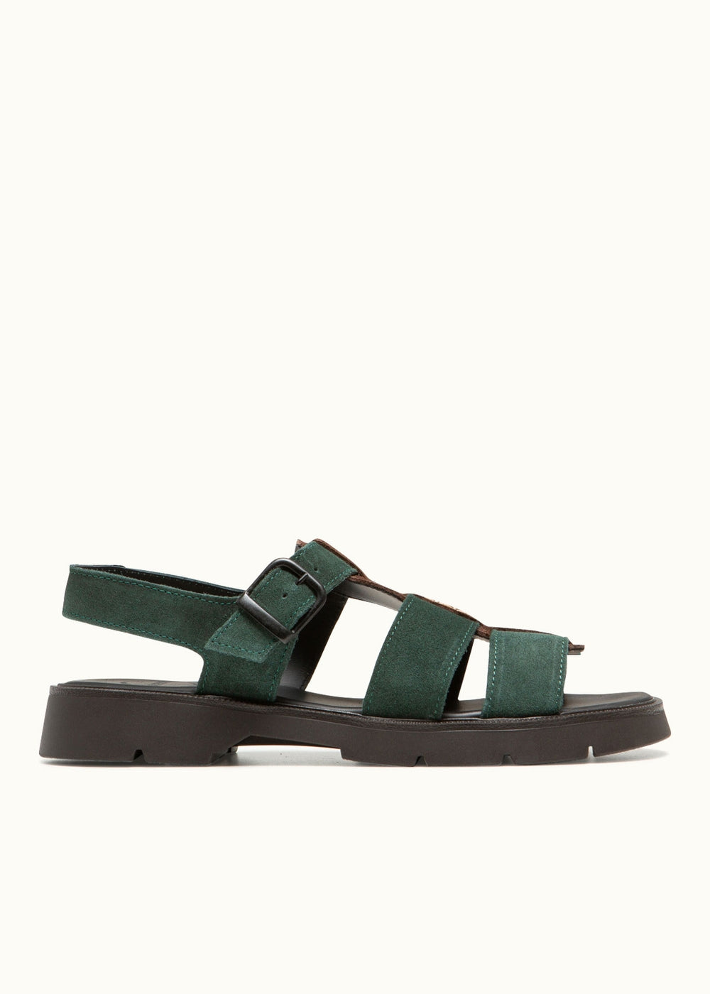 Sandales en cuir certifié | bicolore "ballast vv - vert+marron"
