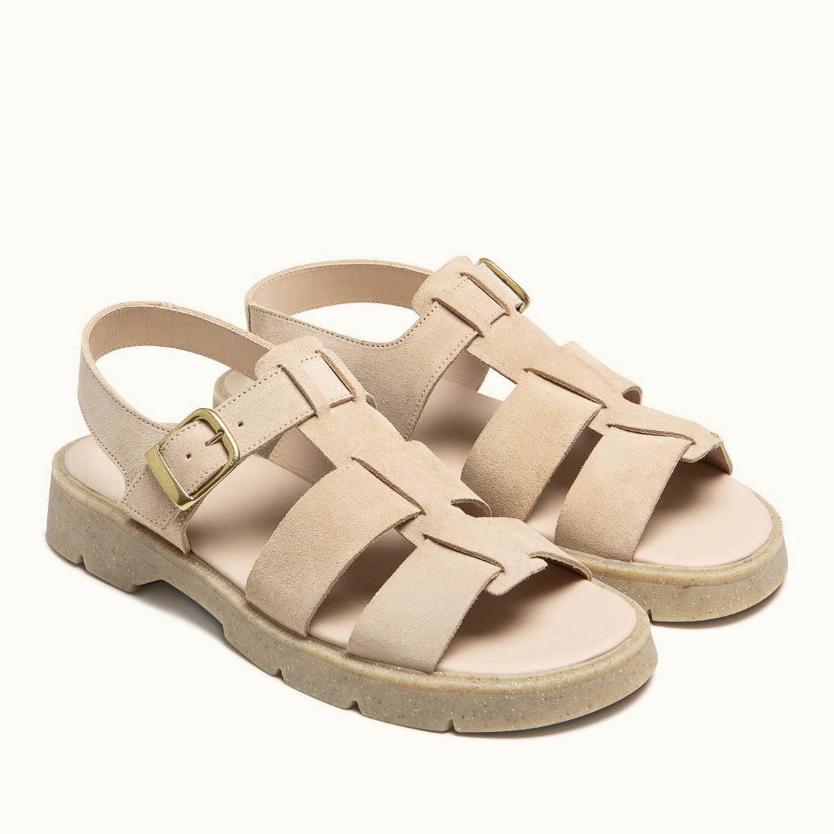 Sandales made in france en cuir suède certifié | Beige "sandales ballast v beige"