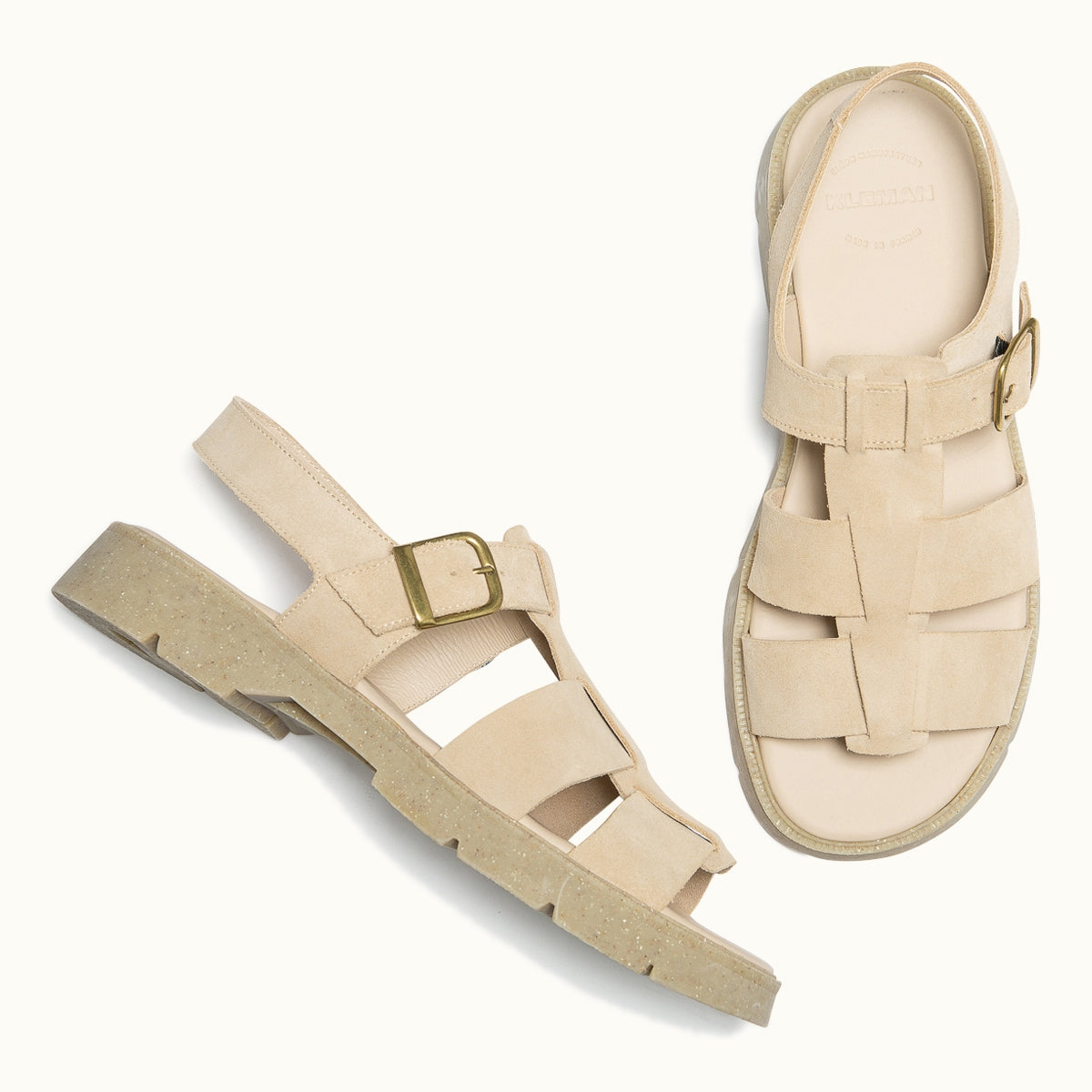 Sandales made in france en cuir suède certifié | Beige "sandales ballast v beige"