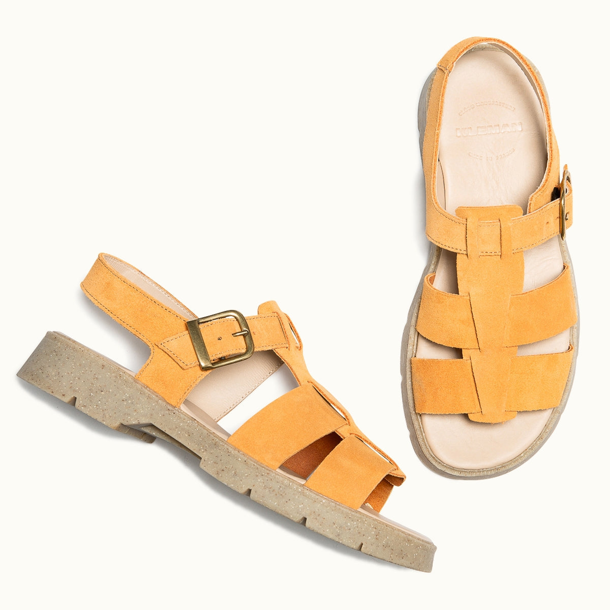 Sandales made in France en cuir suède certifié | pêche "ballast v peche"