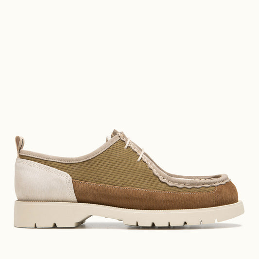 Derbies made in france en cuir certifié | "bastille cord marron, kaki, ecru"