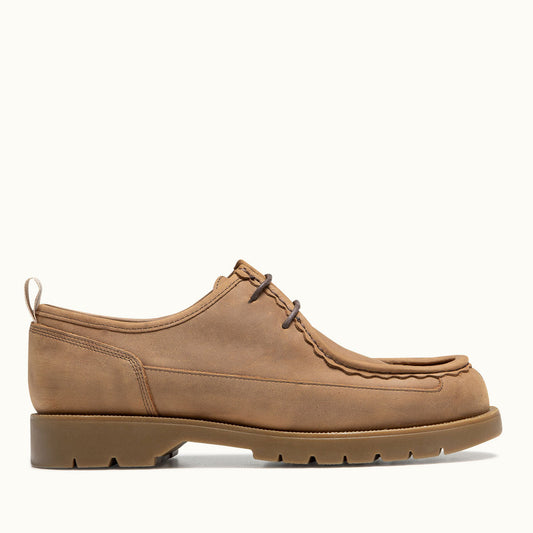 Derbies made in France en cuir nubuck certifié | Marron "bastille n bio cognac"