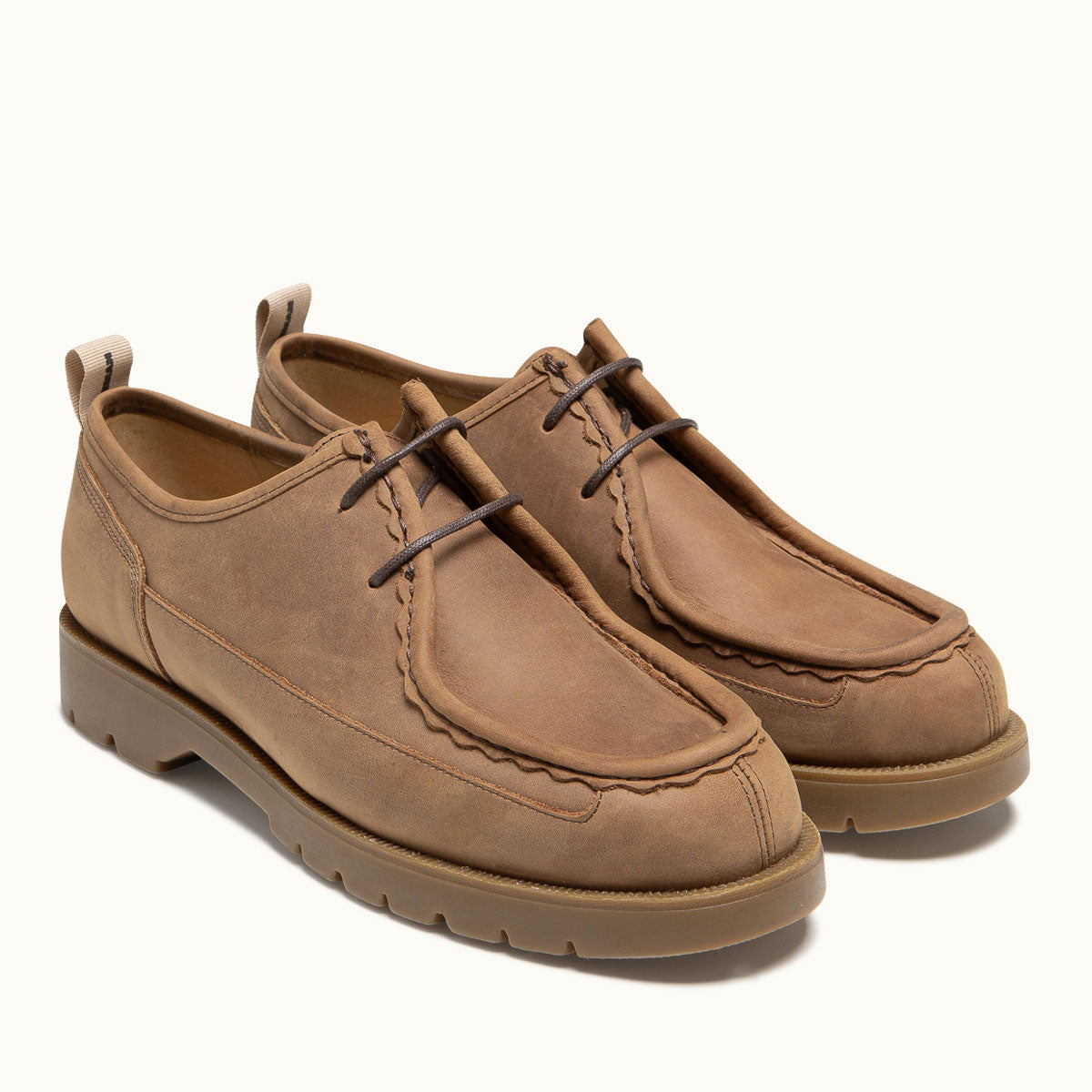 Derbies made in France en cuir nubuck certifié | Marron "bastille n bio cognac"