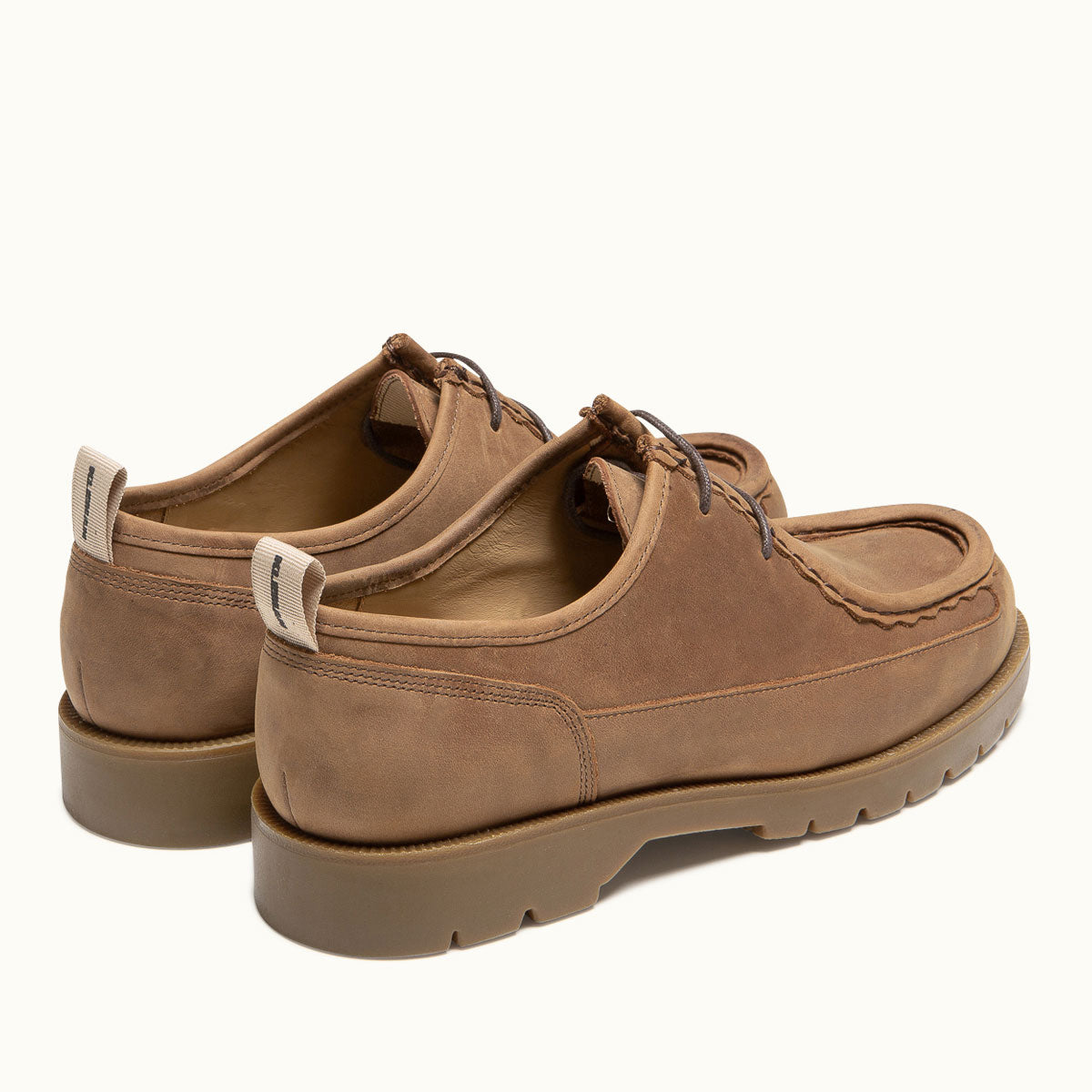 Derbies made in France en cuir nubuck certifié | Marron "bastille n bio cognac"