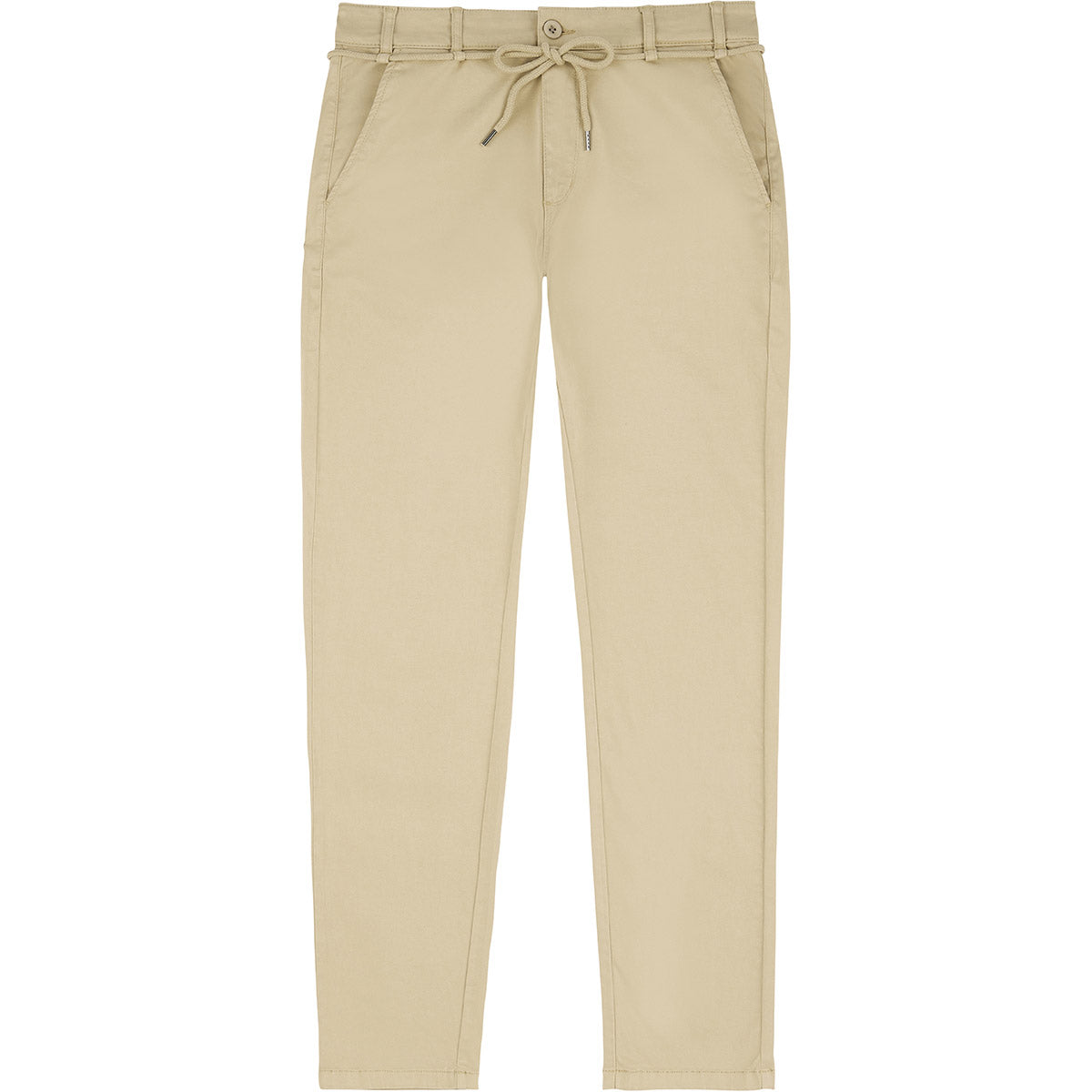 Pantalon droit beige en coton bio - sand tiago pant