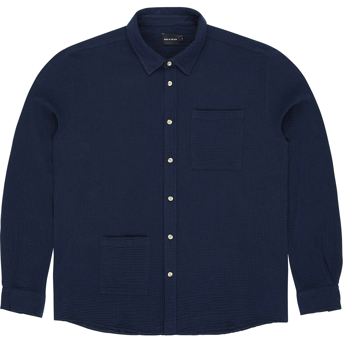 Chemise marine en gaze de coton bio - navy oihana shirt