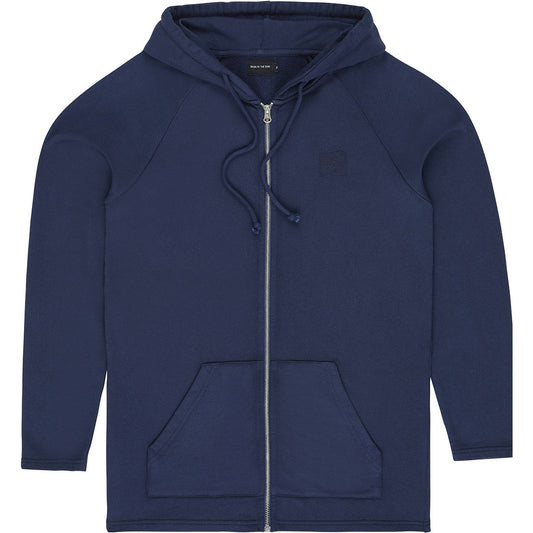 Veste zippée marine en coton bio - navy lucien hoodie