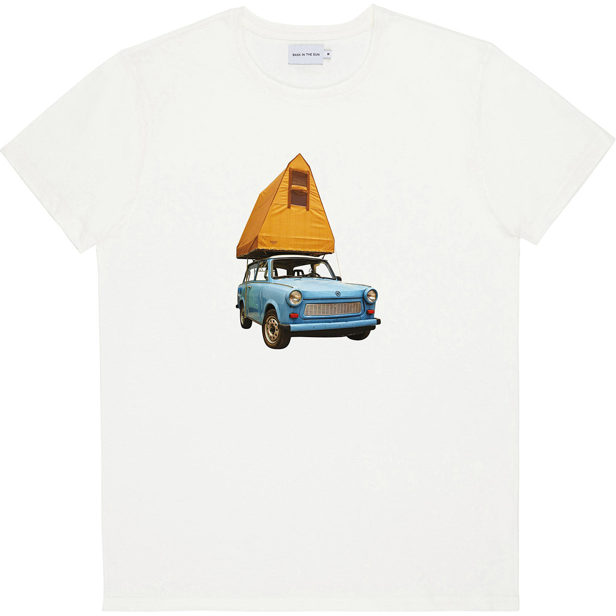 T-shirt imprimé en coton bio | Blanc "natural trabant tee"