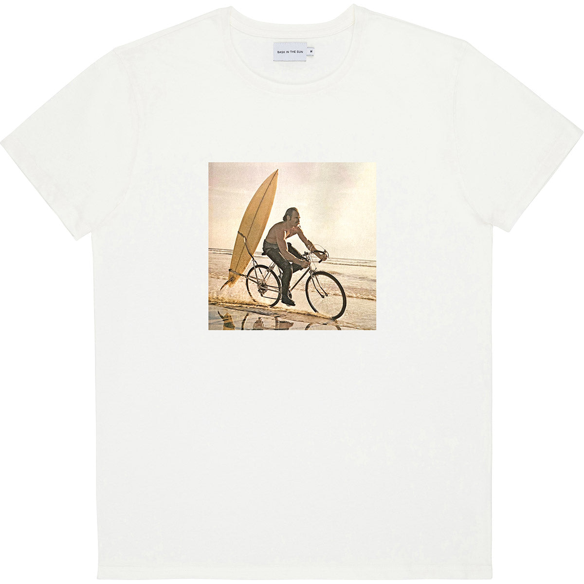T-shirt imprimé en coton bio | Blanc "natural surf rack tee"