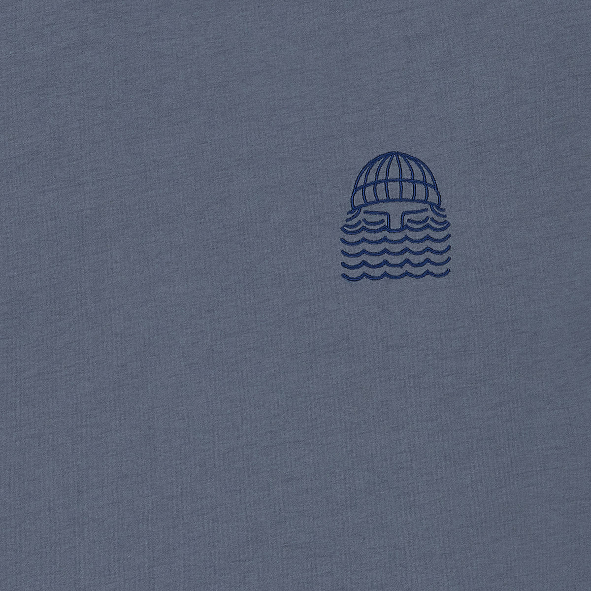 T-shirt brodé en coton bio | Bleu gris "storm mini to the sea tee"