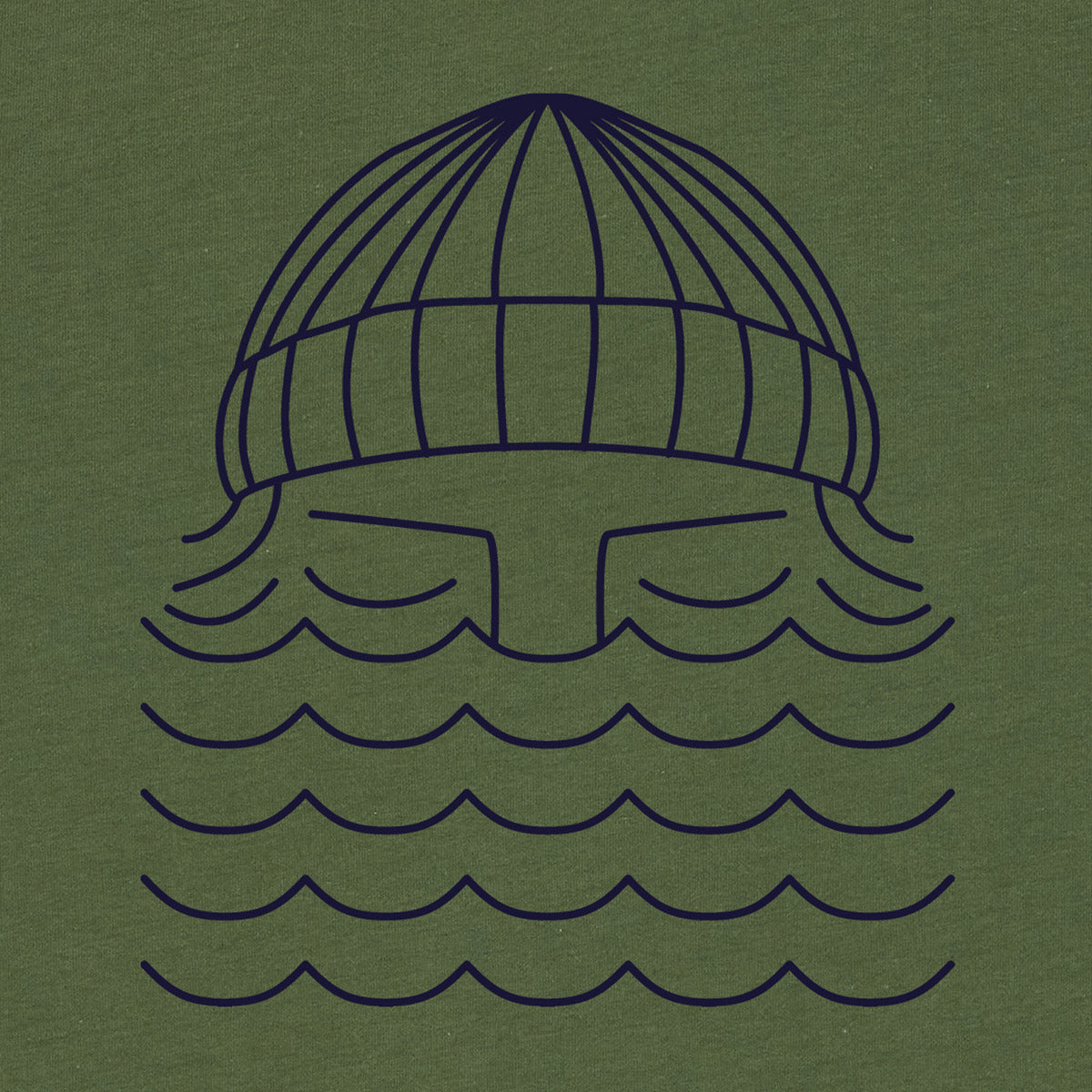 T-shirt imprimé en coton bio | Kaki "kiwi to the sea tee"