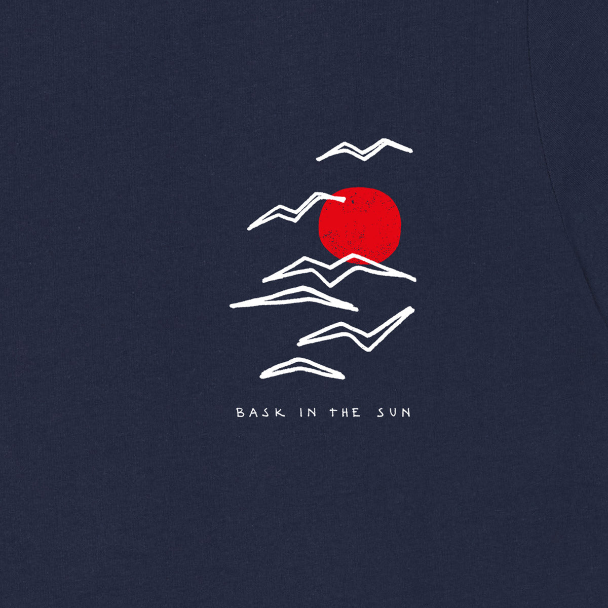 T-shirt marine imprimé en coton bio - navy birds tee