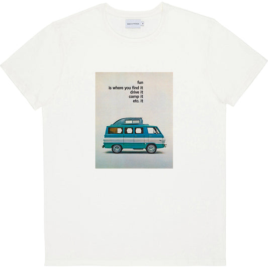 T-shirt imprimé en coton bio | Blanc "fun natural"
