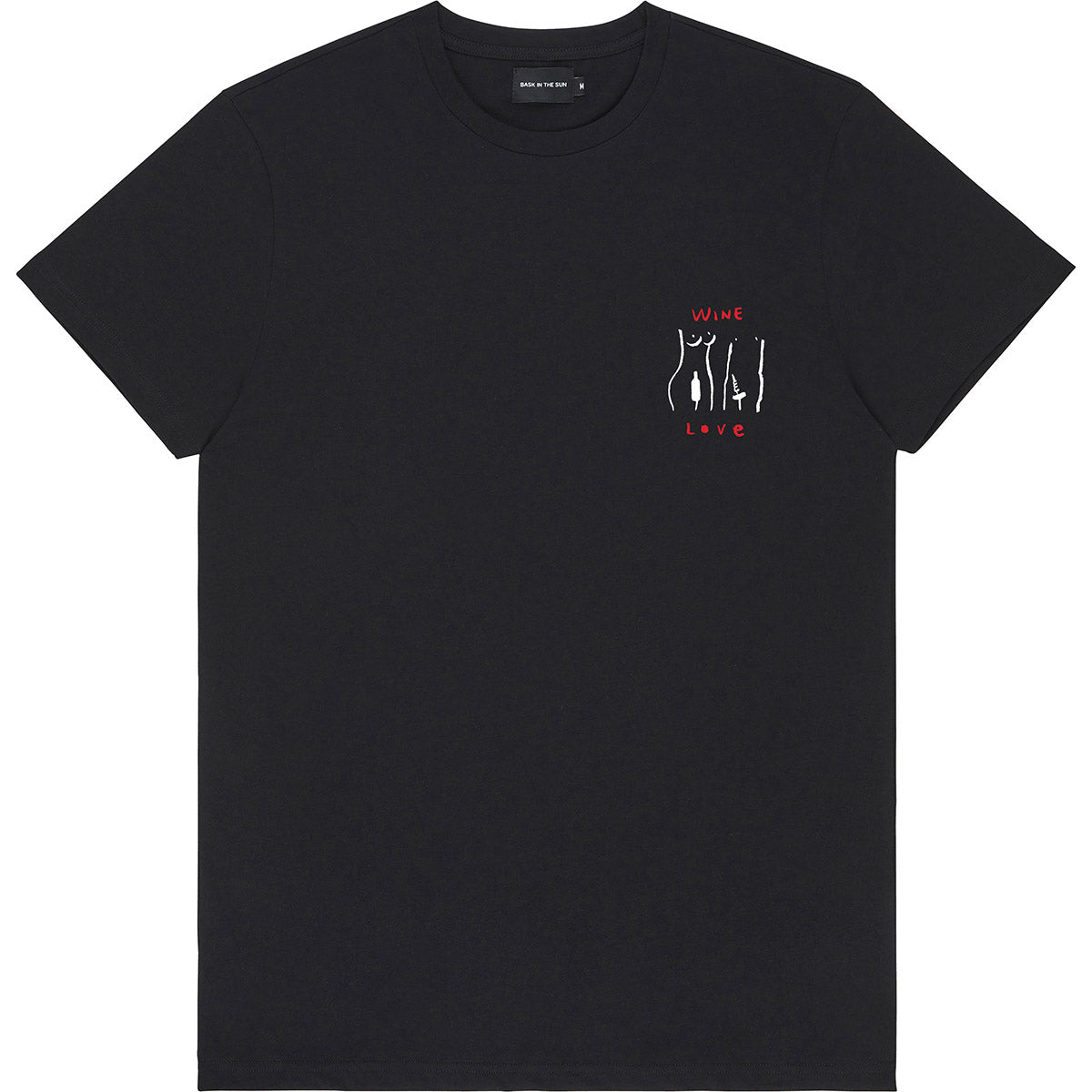 T-shirt imprimé en coton bio | Noir "love black"