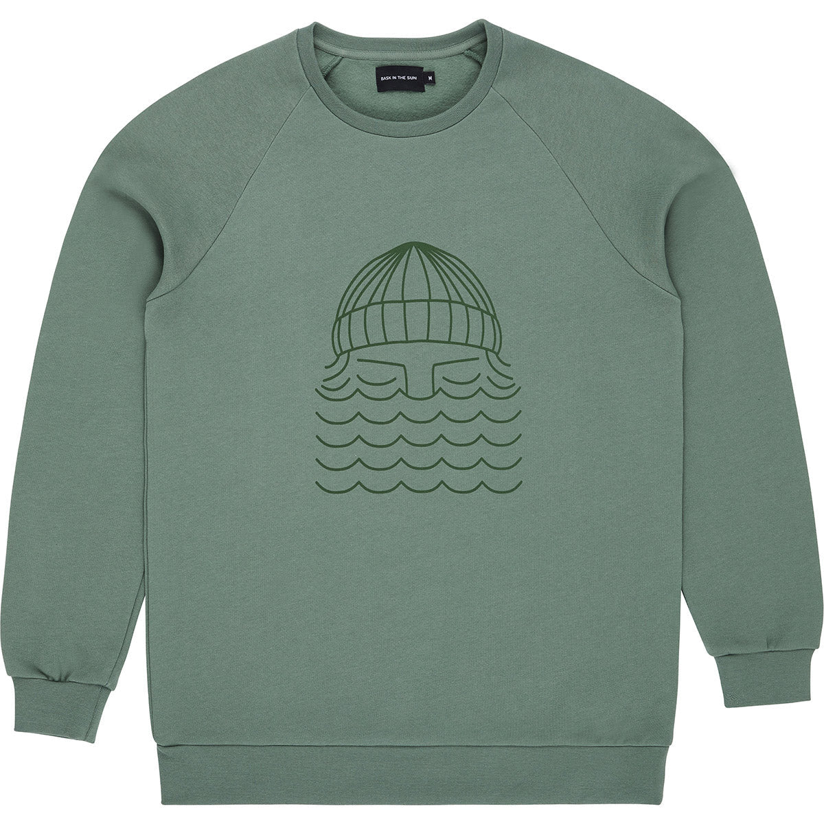 Sweat imprimé en coton bio | Vert "to the sea seaweed"