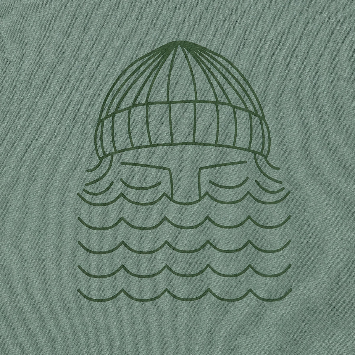Sweat imprimé en coton bio | Vert "to the sea seaweed"