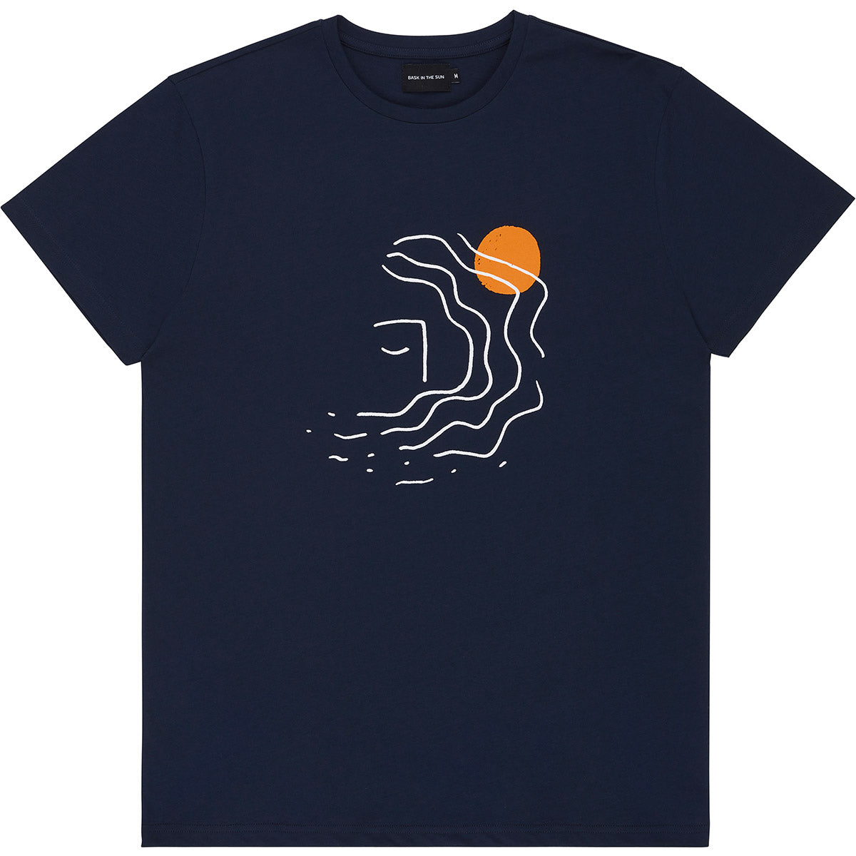 T-shirt imprimé en coton bio | Marine "wavy face navy"