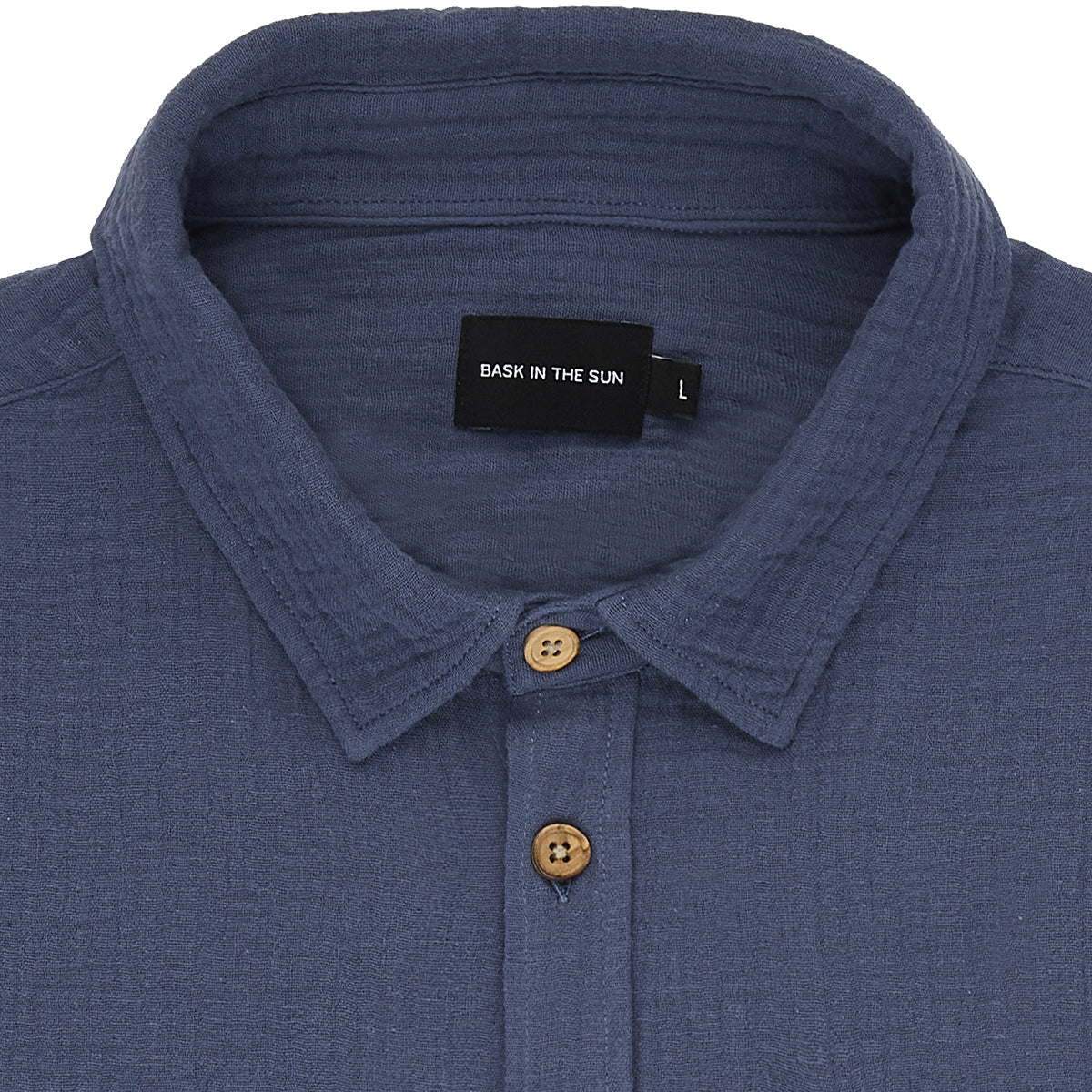 Chemise à poches en gaze de coton bio | bleu "oihana blue"
