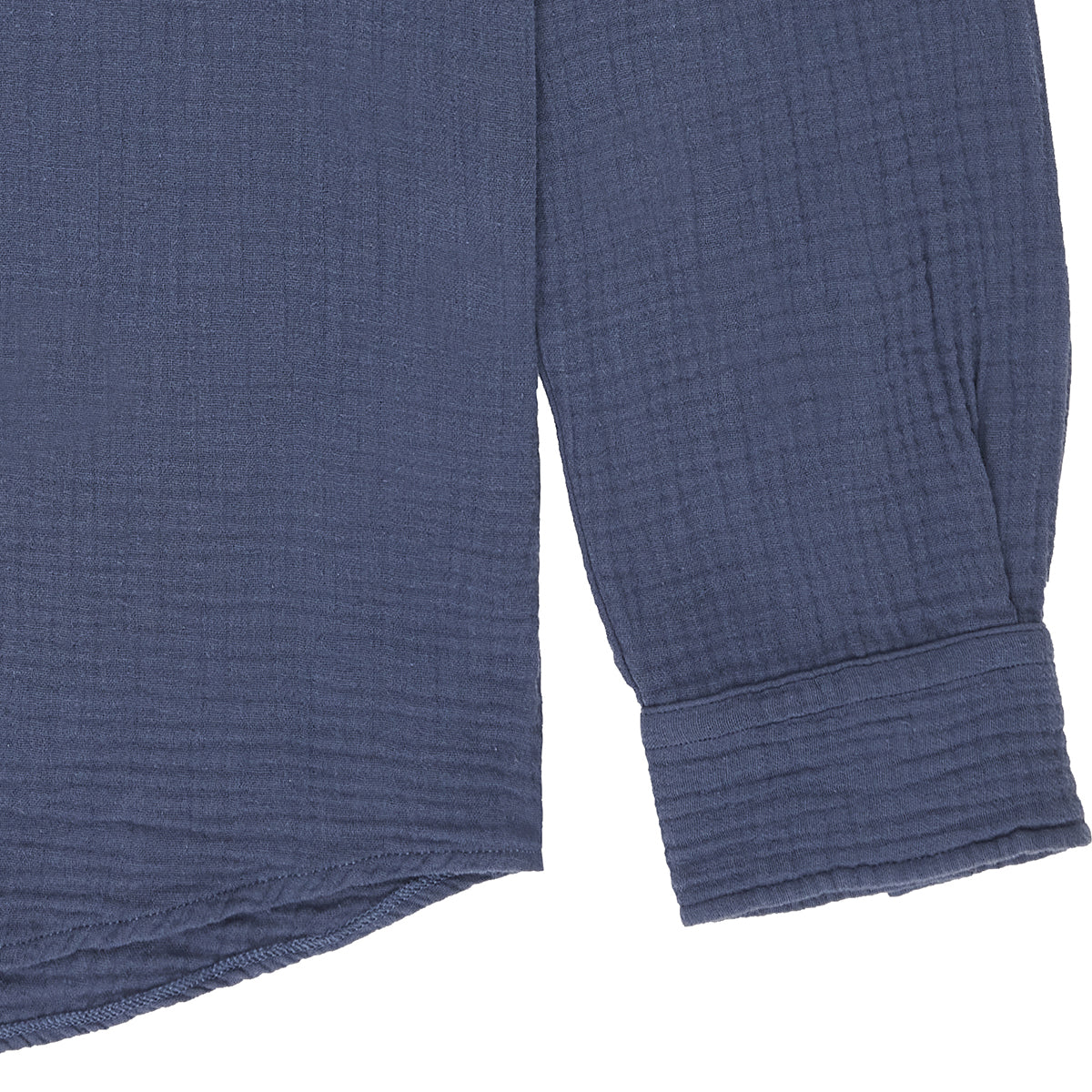 Chemise à poches en gaze de coton bio | bleu "oihana blue"