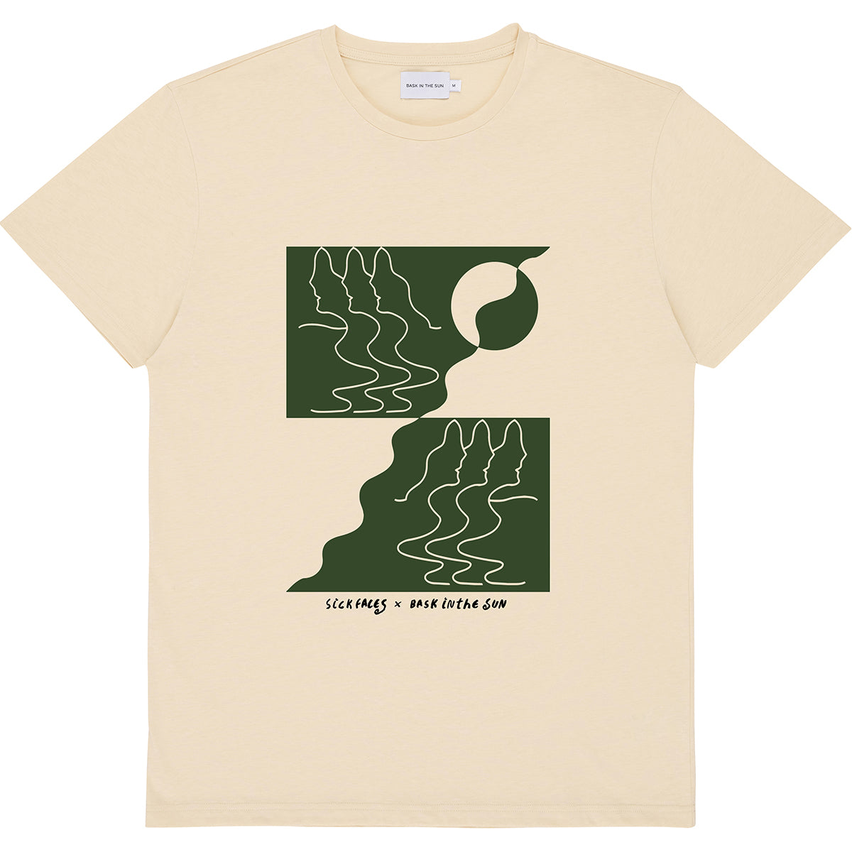 T-shirt imprimé en coton bio | beige "reflection cactus"