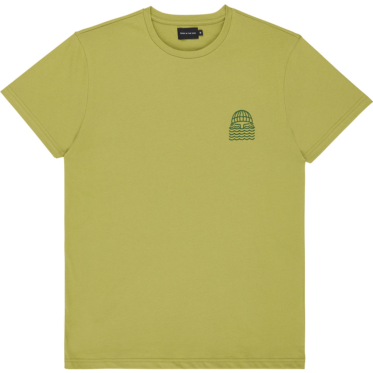 T-shirt brodé en coton bio | vert "mini to the sea wasabi"