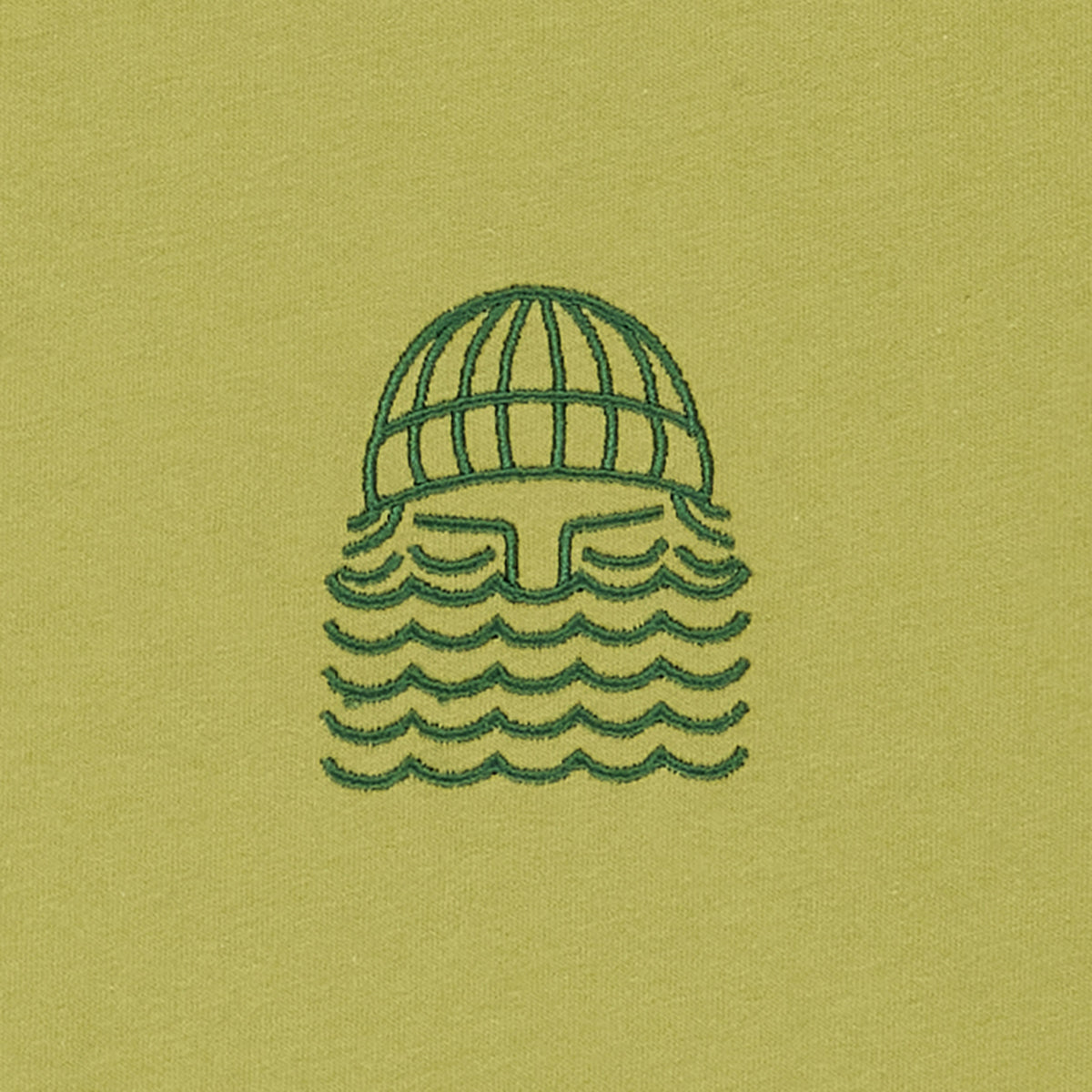 T-shirt brodé en coton bio | vert "mini to the sea wasabi"